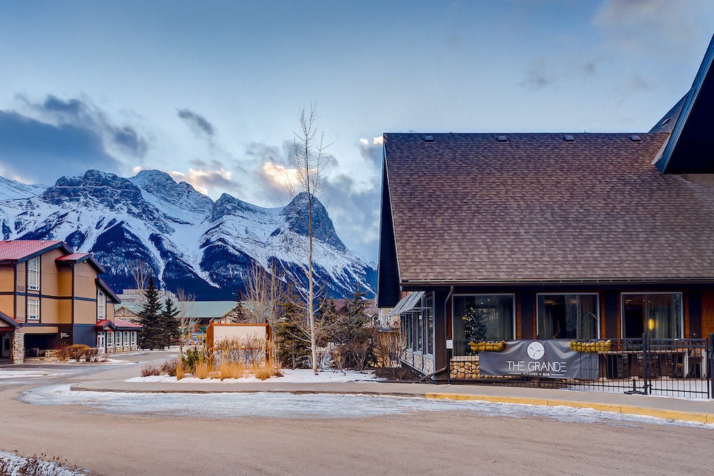 snowy mountain view in Canmore vacation property
