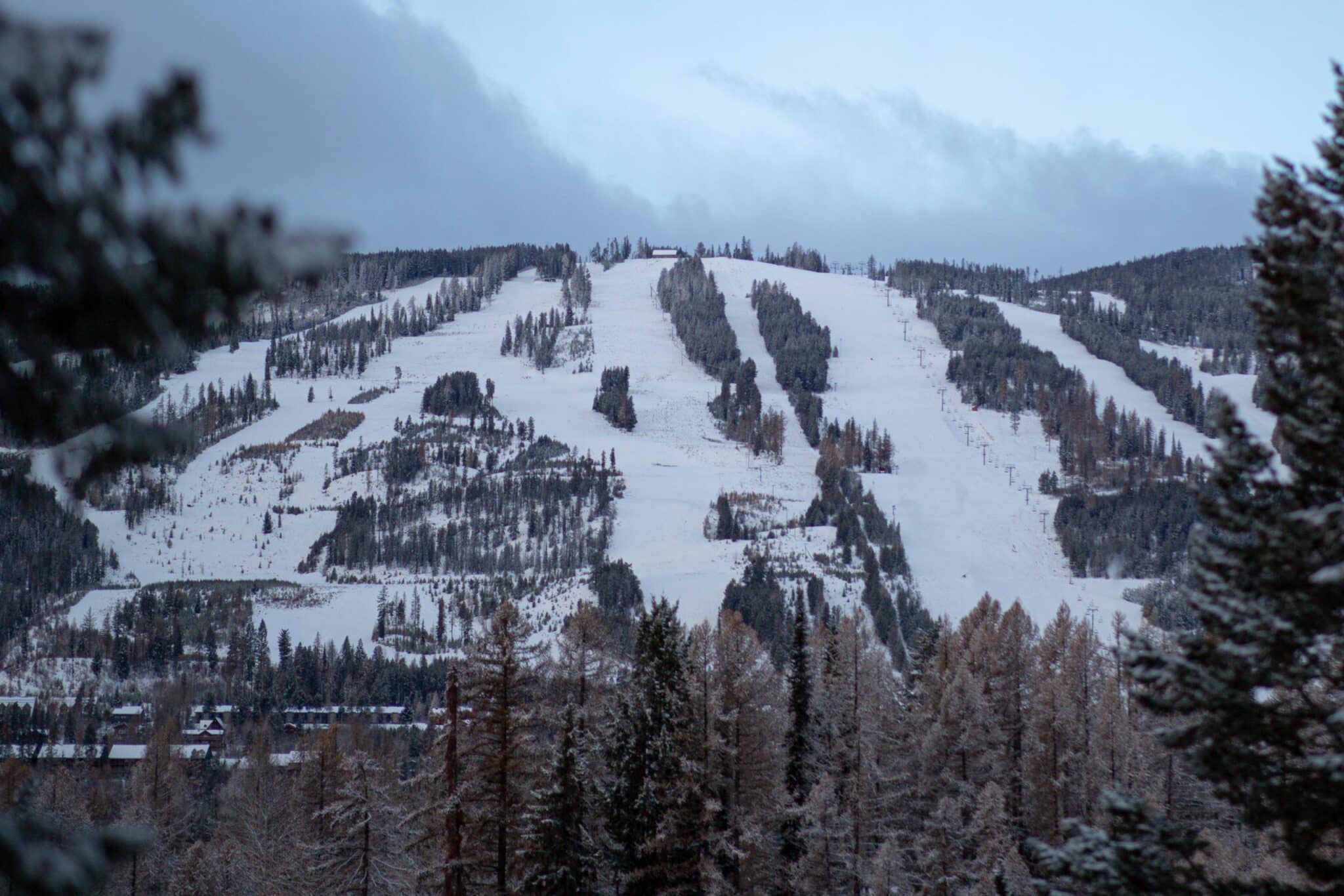 mountain trail and ski hill