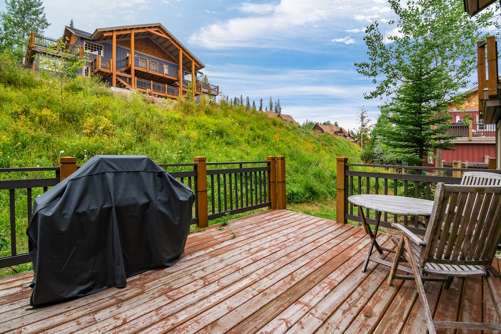 porch of cabin at Kicking Horse