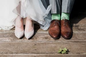 Bride and grooms feet