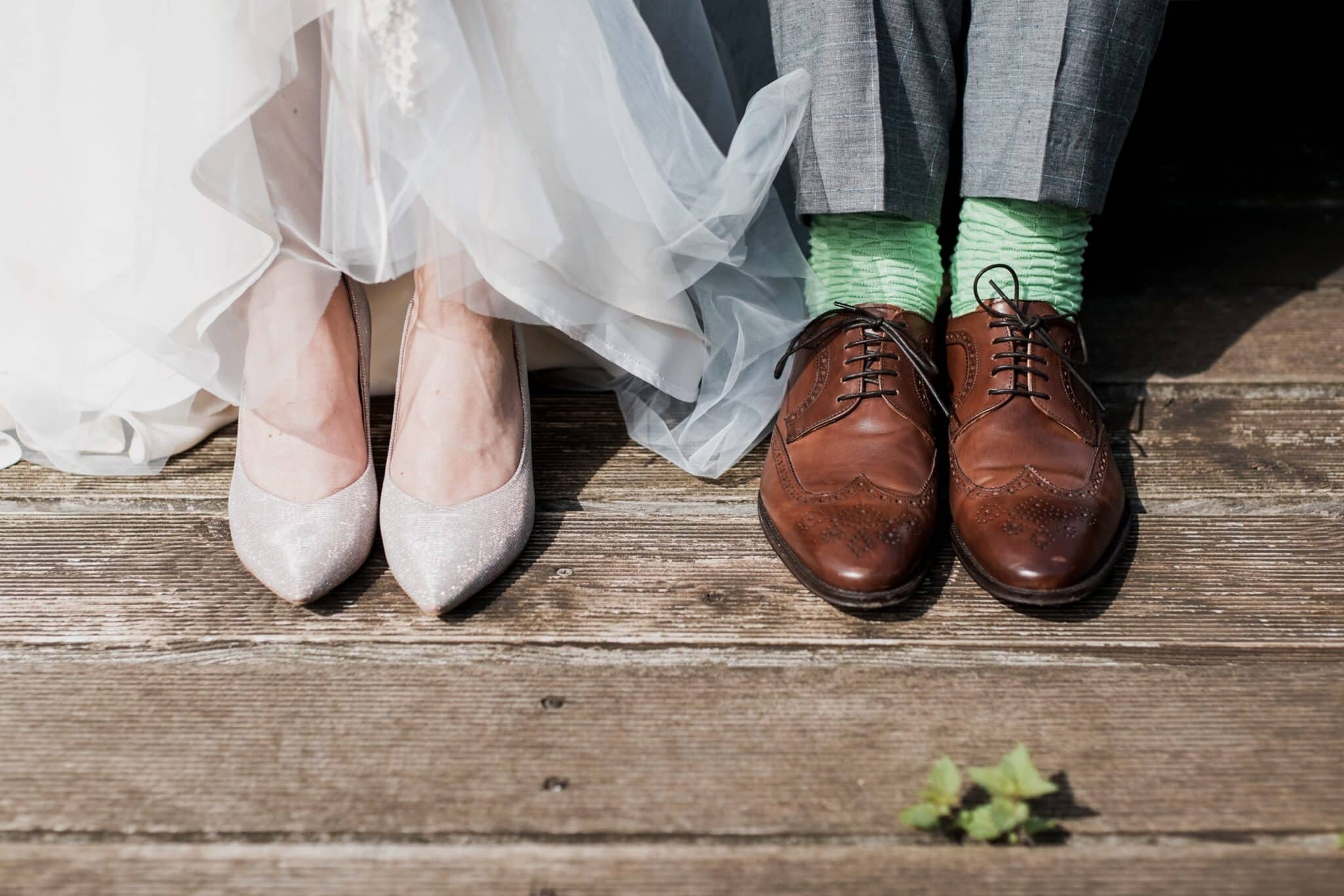 Bride and grooms feet