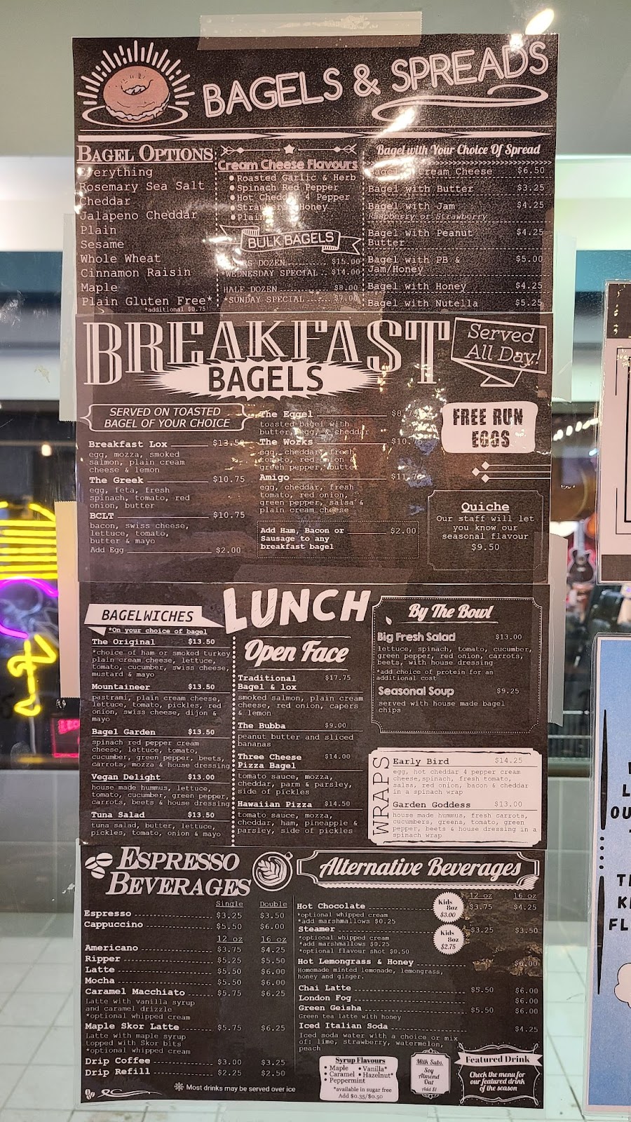 Rocky Mountain Bagel Co Menu