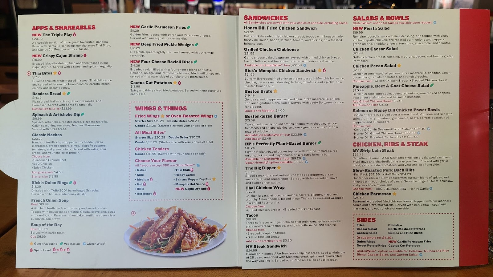 Boston Pizza Canmore Menu
