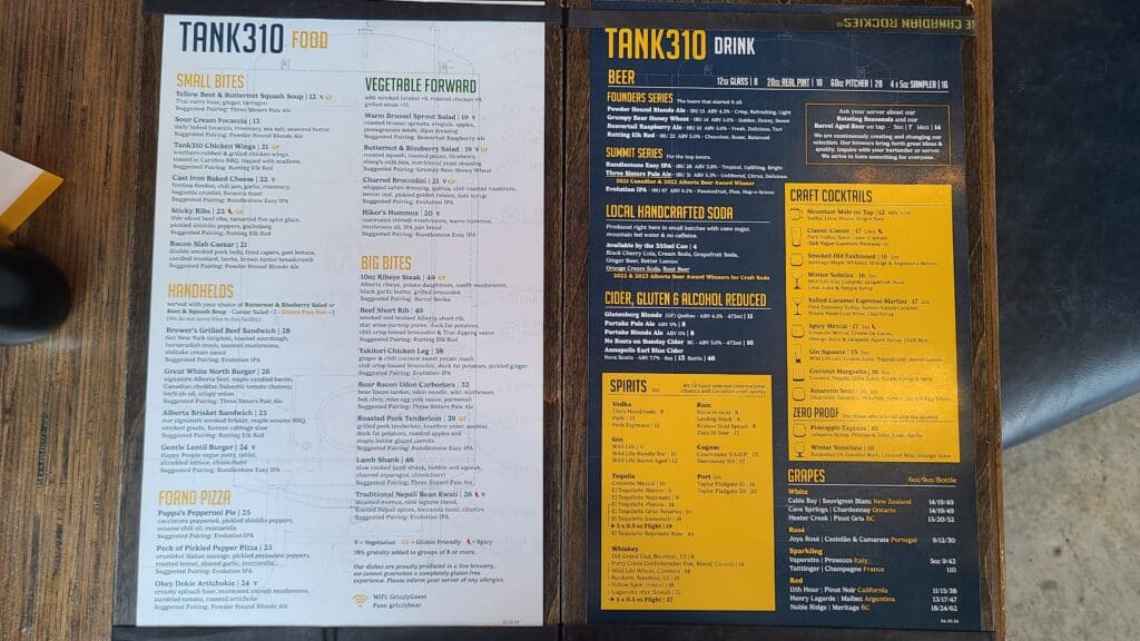 Tank310 Menu
