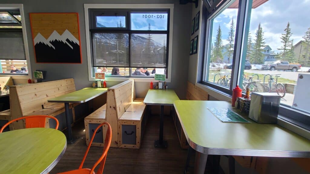 Summit Cafe indoor seating booths and tables