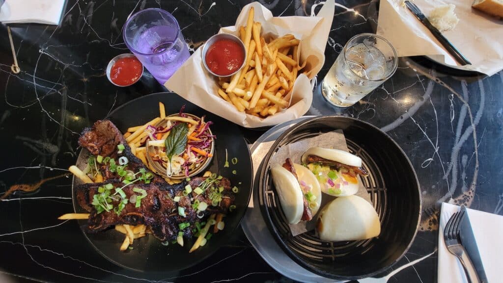 Blake Brewhouse & Distillery pork baos and shortribs