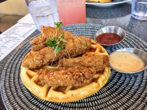 brokin yolk chicken and waffles