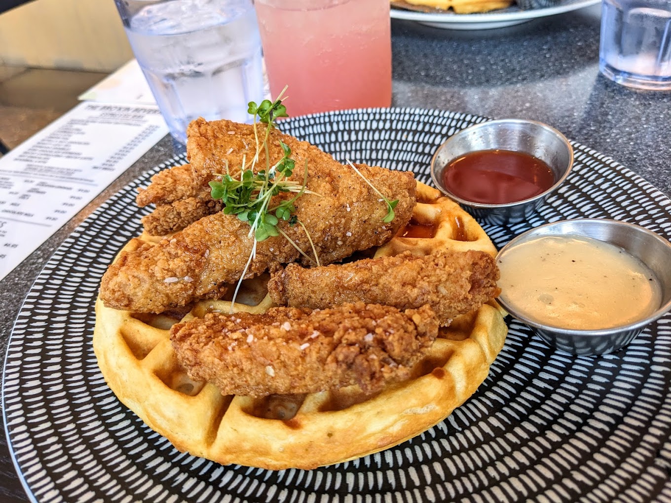 brokin yolk chicken and waffles