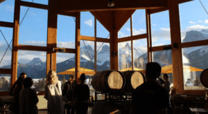 tank310 brewery with views of rockies