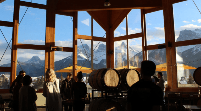 tank310 brewery with views of rockies