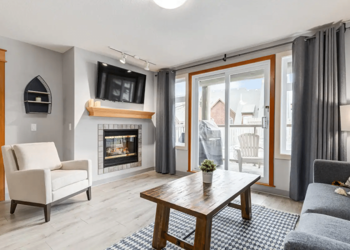 living room of vacation rental property in Canmore